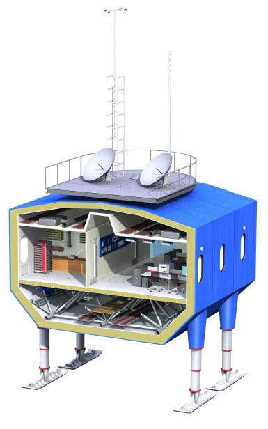 Illustration for article titled A future Antarctic research station that can walk over the ice